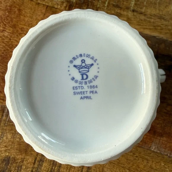 April Birth Flower Vintage Original Bohemia Sweat Pea Birth Month‎ April mug - Picture 5 of 8